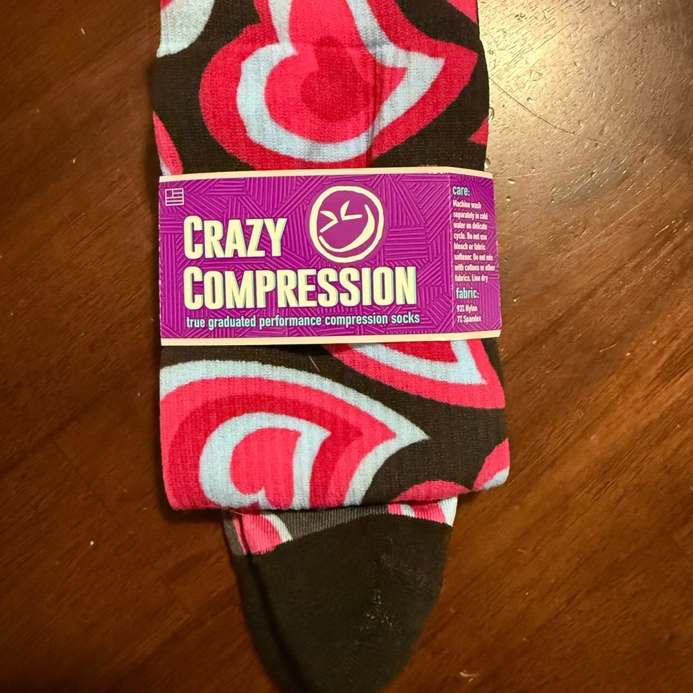 Women's Heart Pattern Socks - Pink and Black